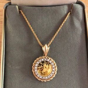 14k Gold Panda Coin Pendant Necklace 